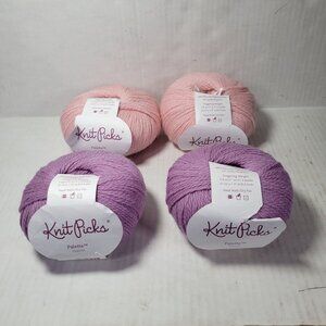 Lot of 4 Skeins Knit Pick Palette Wool Fingering Weight Yarn